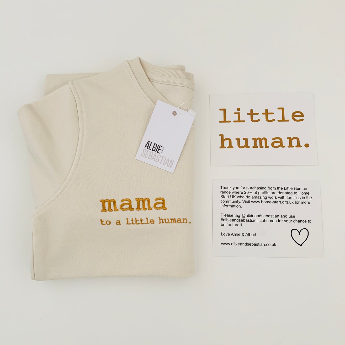 SALE - Mama to a Little Human Organic Cotton Sweatshirt (Oatmeal)