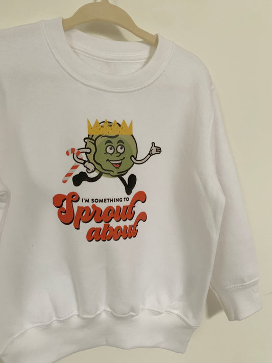 Sprout About Kids Christmas Sweatshirt in White