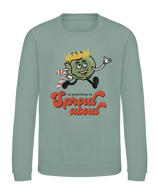 Sprout About Kids Christmas Sweatshirt in Dusty Green