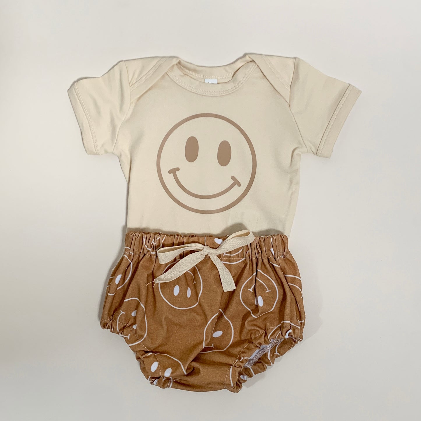 Smiley Face Organic Baby Bodysuit
