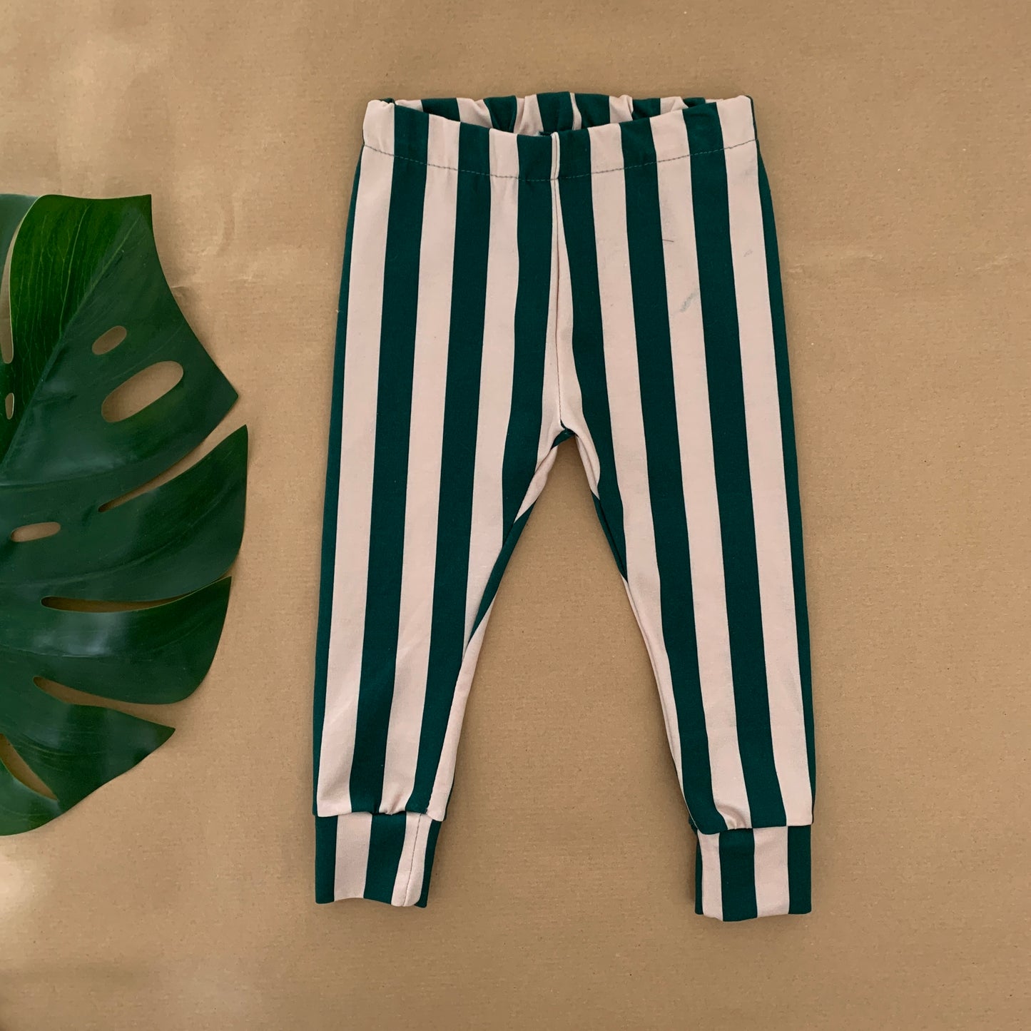 Snazzy Green Vertical Stripe Children’s Leggings