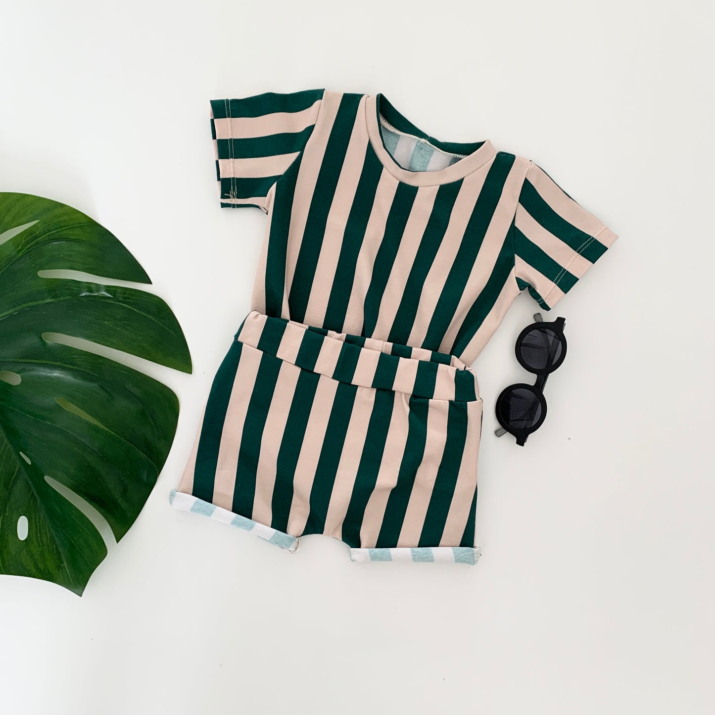 Snazzy Green Striped Children’s Shorts